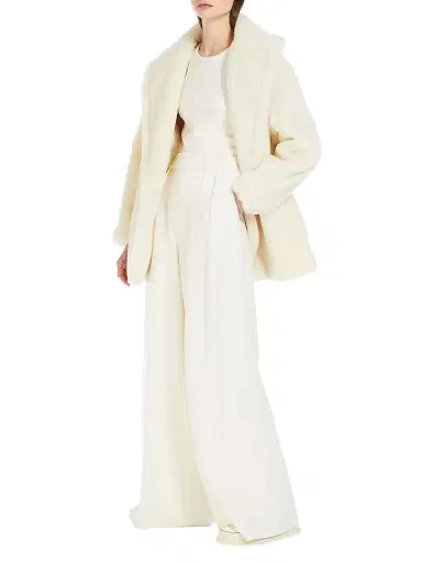 Max Mara Women's Olga Teddy Icon Alpaca and Wool Coat - White - Size Large | Thumbnail 5 Max Mara Women's Olga Teddy Icon Alpaca and Wool Coat - White - Size Large | Thumbnail 5