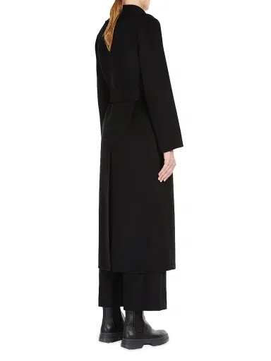 Max Mara Women's Poldo Wool Belted Wrap Coat - Black - Size 16 | Thumbnail 3