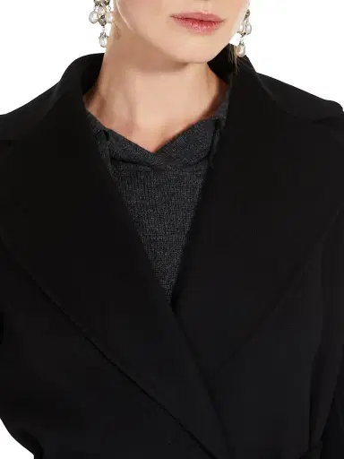 Max Mara Women's Poldo Wool Belted Wrap Coat - Black - Size 16 | Thumbnail 4