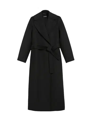 Max Mara Women's Poldo Wool Belted Wrap Coat - Black - Size 16 | Thumbnail 1