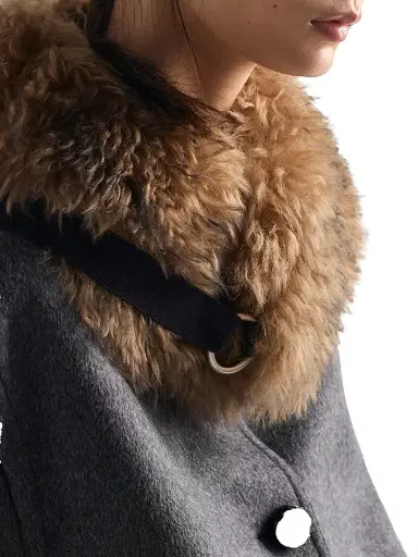 Prada Women's Single-Breasted Double Loden Cloth Coat - Grey - Size 6 | Thumbnail 5 Prada Women's Single-Breasted Double Loden Cloth Coat - Grey - Size 6 | Thumbnail 5