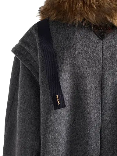 Prada Women's Single-Breasted Double Loden Cloth Coat - Grey - Size 6 | Thumbnail 6 Prada Women's Single-Breasted Double Loden Cloth Coat - Grey - Size 6 | Thumbnail 6