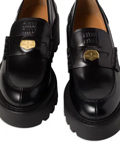 Miu Miu Women's Brushed Leather Loafers - Black - Size 9 | Thumbnail 3 Miu Miu Women's Brushed Leather Loafers - Black - Size 9 | Thumbnail 3