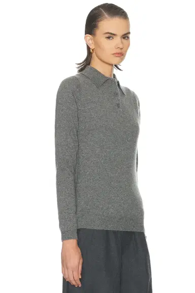 ENZA COSTA Knit Cashmere Polo Sweater | Thumbnail 2 ENZA COSTA Knit Cashmere Polo Sweater | Thumbnail 2