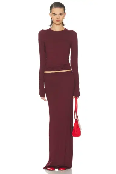 ÉTERNE Maxi Soft Jersey Skirt | Thumbnail 5