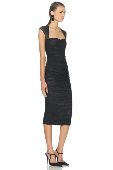 SEROYA Kylie Mesh Midi Dress | Thumbnail 2