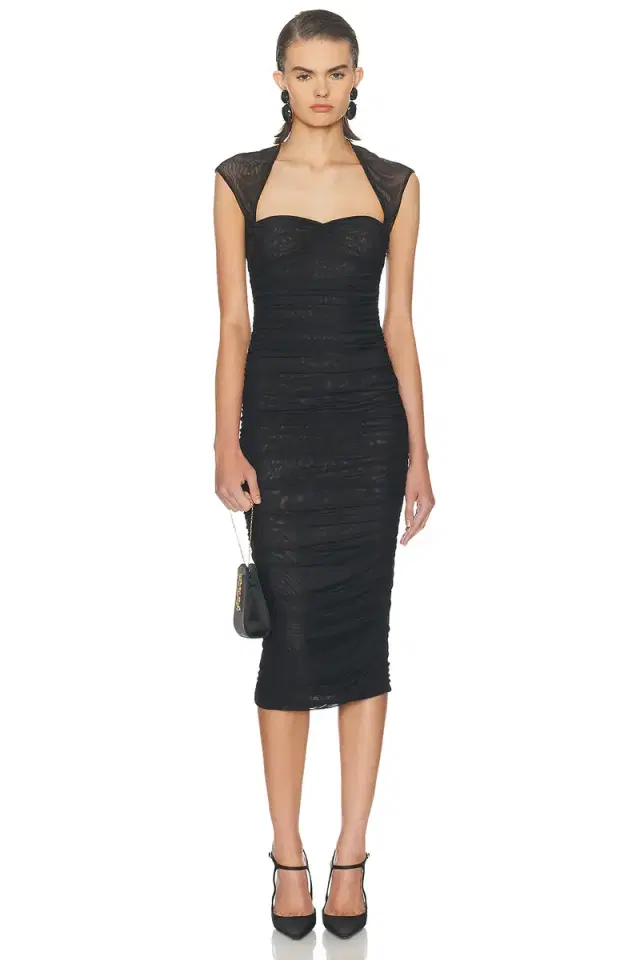 SEROYA Kylie Mesh Midi Dress