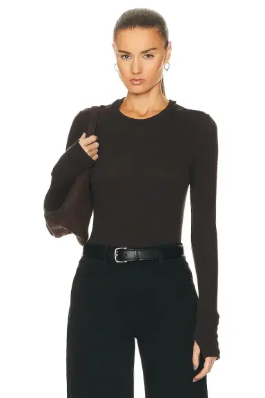 ENZA COSTA Cashmere Easy Cuffed Crew Neck Top | Thumbnail 1 ENZA COSTA Cashmere Easy Cuffed Crew Neck Top | Thumbnail 1