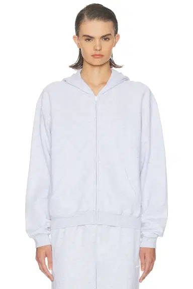 Skims Cotton Fleece Classic Zip-Up Hoodie | Thumbnail 2