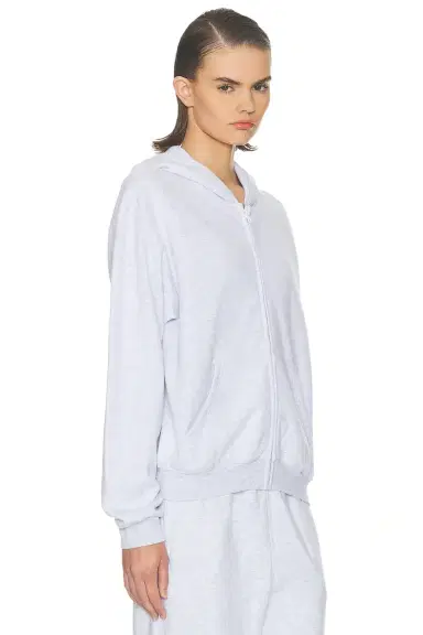 Skims Cotton Fleece Classic Zip-Up Hoodie | Thumbnail 3