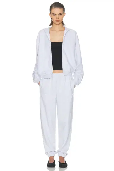 Skims Cotton Fleece Classic Zip-Up Hoodie | Thumbnail 5