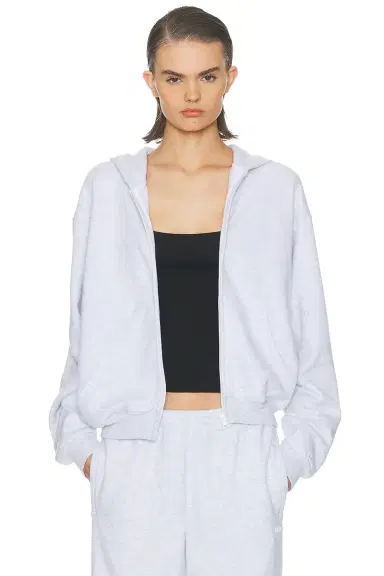 Skims Cotton Fleece Classic Zip-Up Hoodie | Thumbnail 1