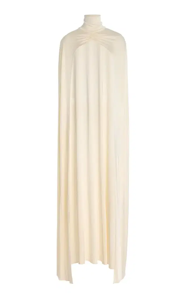 Leia Jersey Cape Top - White