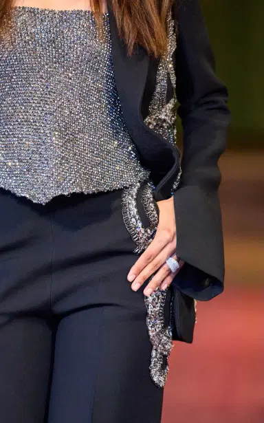 Cucculelli Shaheen Battle Royale Crystal-Embellished Silk-Wool Blazer Jacket | Thumbnail 4