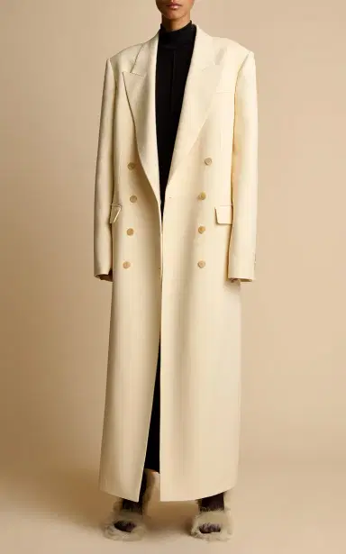 Khaite Barlow Double-Breasted Coat - White | Thumbnail 2