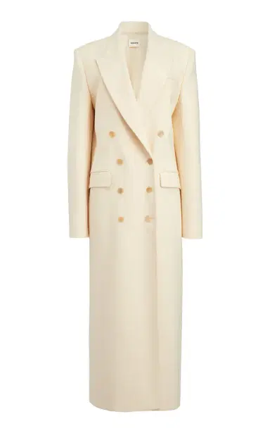 Khaite Barlow Double-Breasted Coat - White | Thumbnail 1