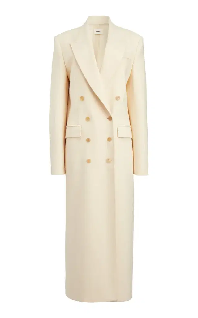 Barlow Double-Breasted Coat - White