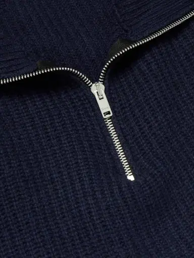 John Smedley Ryker Ribbed Recycled-Cashmere and Wool-Blend Half-Zip Sweater - Men | Thumbnail 4