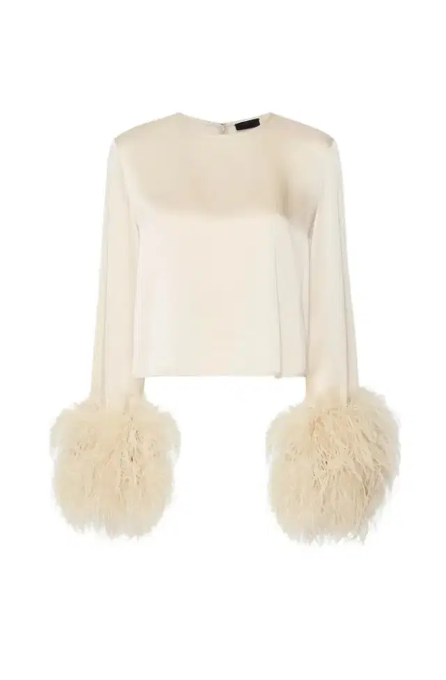 Satin Top With Feathers