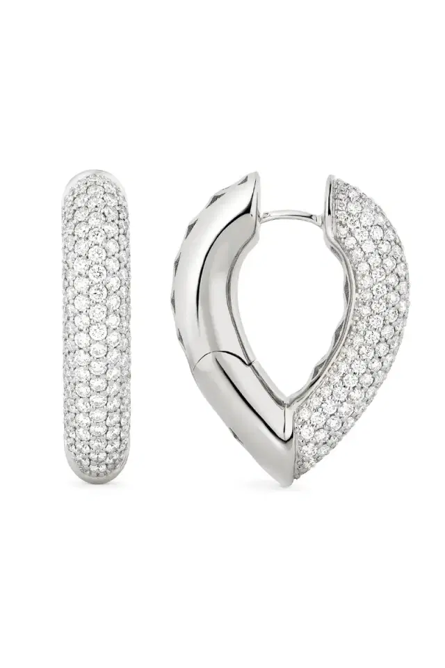 Engelbert 1920 Big Pave Diamond Teardrop Link Earrings
