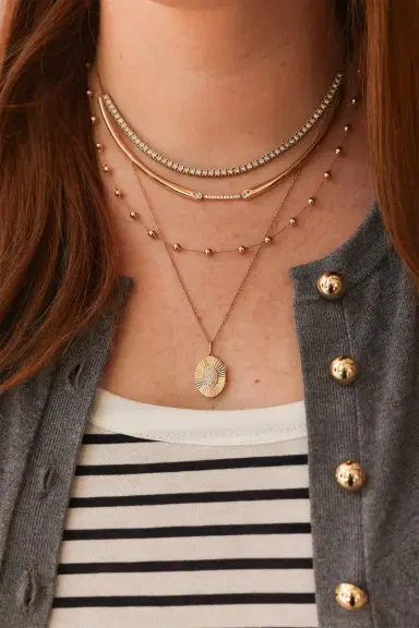 DANA REBECCA DESIGNS Diamond Taylor Elaine Bar Collar Necklace | Thumbnail 3