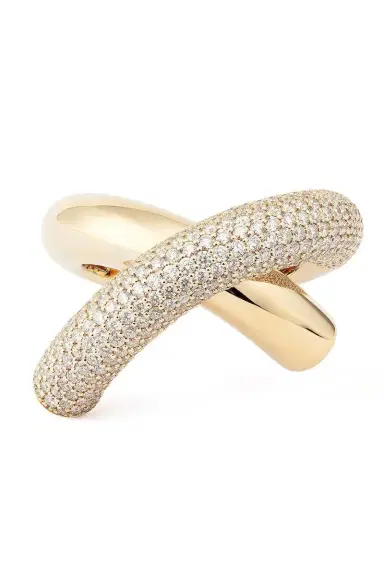Engelbert 1920 Medium Half Pave Diamond Cross Loop Ring | Thumbnail 1