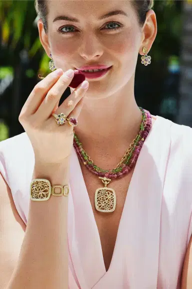 LEIGH MAXWELL Pink Tourmaline Beaded Necklace | Thumbnail 2