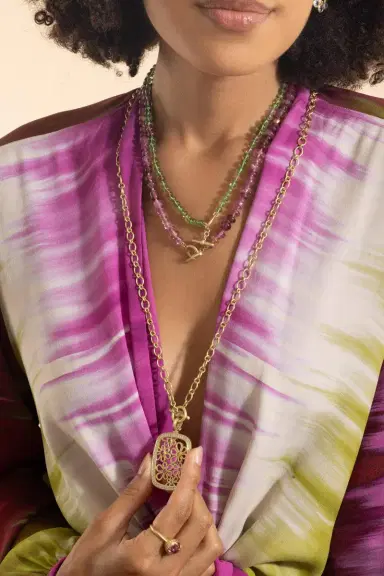 LEIGH MAXWELL Pink Tourmaline Beaded Necklace | Thumbnail 5
