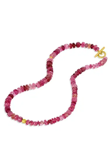 LEIGH MAXWELL Pink Tourmaline Beaded Necklace | Thumbnail 6