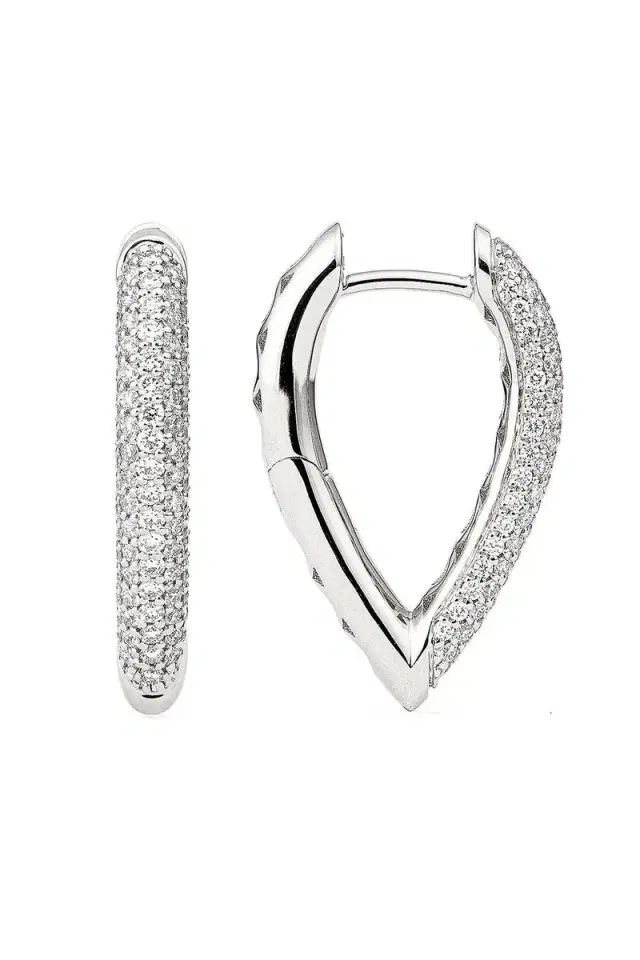 Engelbert 1920 Small Pave Diamond Teardrop Link Earrings