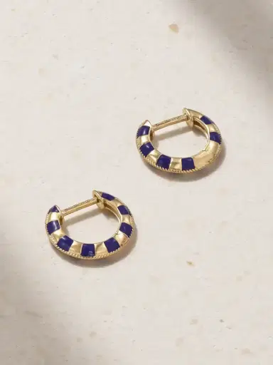 Yvonne Léon 9-karat Gold Enamel Hoop Earrings | Thumbnail 1