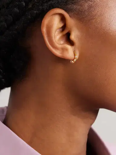 Yvonne Léon 9-karat Gold And Enamel Hoop Earrings | Thumbnail 2 Yvonne Léon 9-karat Gold And Enamel Hoop Earrings | Thumbnail 2