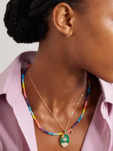 Yvonne Léon 9-karat Gold And Enamel Hoop Earrings | Thumbnail 4 Yvonne Léon 9-karat Gold And Enamel Hoop Earrings | Thumbnail 4