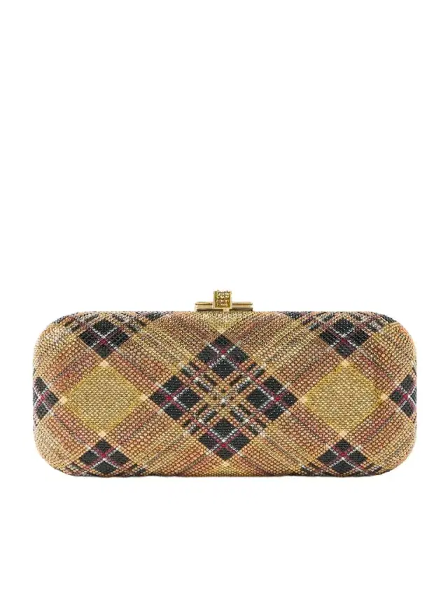 Judith Leiber Couture Long Slide Crystal-embellished Gold-tone Clutch
