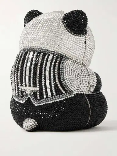 Judith Leiber Couture Teddy Bear Ling Crystal-embellished Silver-tone Clutch | Thumbnail 3