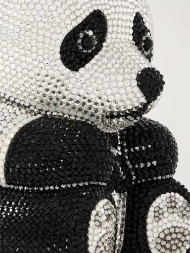 Judith Leiber Couture Teddy Bear Ling Crystal-embellished Silver-tone Clutch | Thumbnail 4