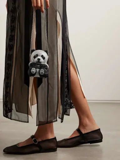 Judith Leiber Couture Teddy Bear Ling Crystal-embellished Silver-tone Clutch | Thumbnail 6
