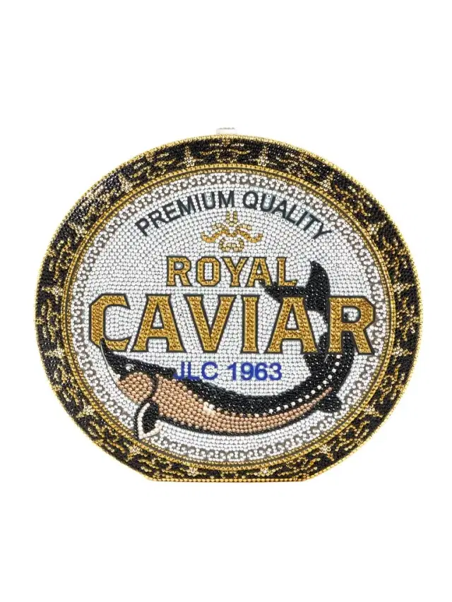 Judith Leiber Couture Royal Caviar Crystal-embellished Silver-tone Clutch