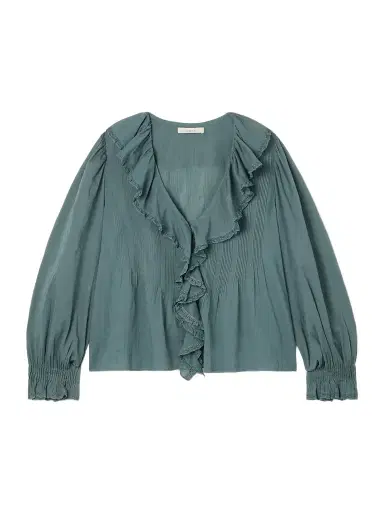 DÔEN Hardy Lace-trimmed Ruffled Pintucked Organic Cotton-voile Blouse | Thumbnail 1 DÔEN Hardy Lace-trimmed Ruffled Pintucked Organic Cotton-voile Blouse | Thumbnail 1