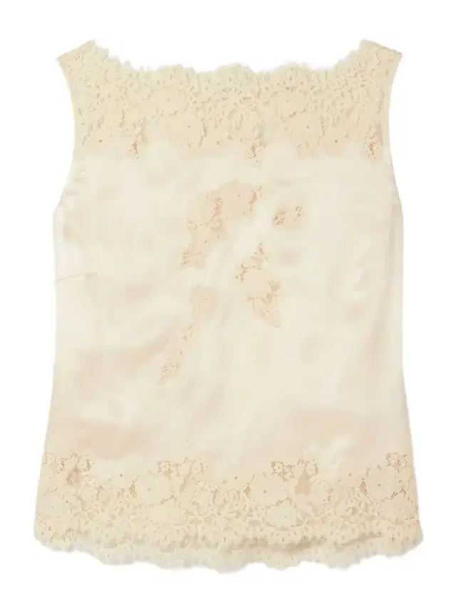 Viviane Lace-trimmed Silk-satin Top