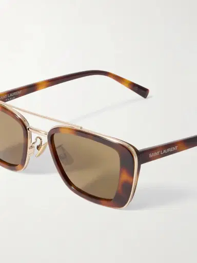 Saint Laurent Eyewear Rectangle-frame Tortoiseshell Acetate And Gold-tone Sunglasses | Thumbnail 4