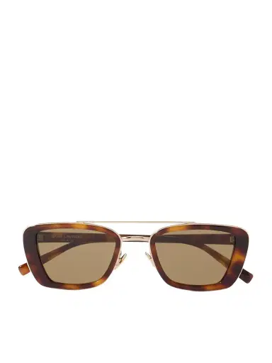 Saint Laurent Eyewear Rectangle-frame Tortoiseshell Acetate And Gold-tone Sunglasses | Thumbnail 1