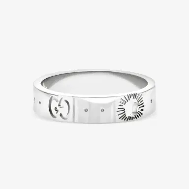 Gucci Gucci Icon 18K White Gold Band Ring YBC607339002010 - by The Solist | Thumbnail 3