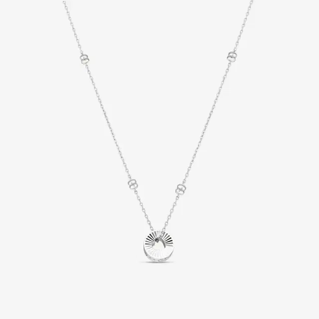 Gucci Gucci Icon 18K White Gold Round Heart Cut-Out Pendant Necklace by The Solist