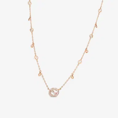 Gucci Gucci Interlocking G 18K Rose Gold Diamond Pendant Necklace by The Solist | Thumbnail 2