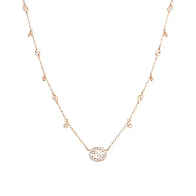 Gucci Gucci Interlocking G 18K Rose Gold Diamond Pendant Necklace by The Solist | Thumbnail 1