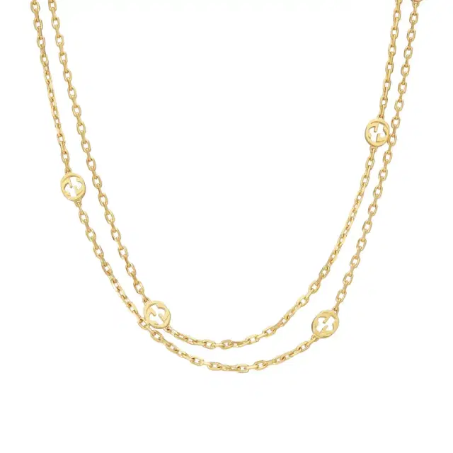 Gucci Gucci Interlocking G 18K Yellow Gold Station Necklace by The Solist
