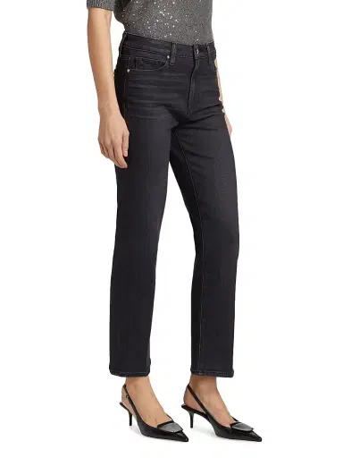PAIGE Women's Mason Straight-Leg Ankle Jeans - Ink Black - Size 27 | Thumbnail 4