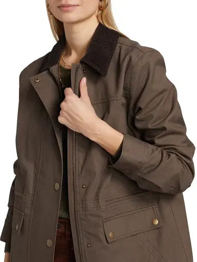 Paige Women's Horizon Cotton Jacket - Brown | Thumbnail 7
