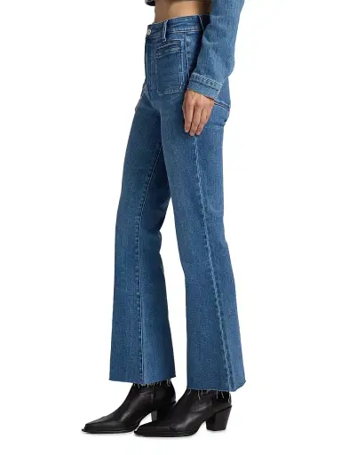 PAIGE Women's Marlow Skimmer Welt Pocket Flared Jeans | Thumbnail 4